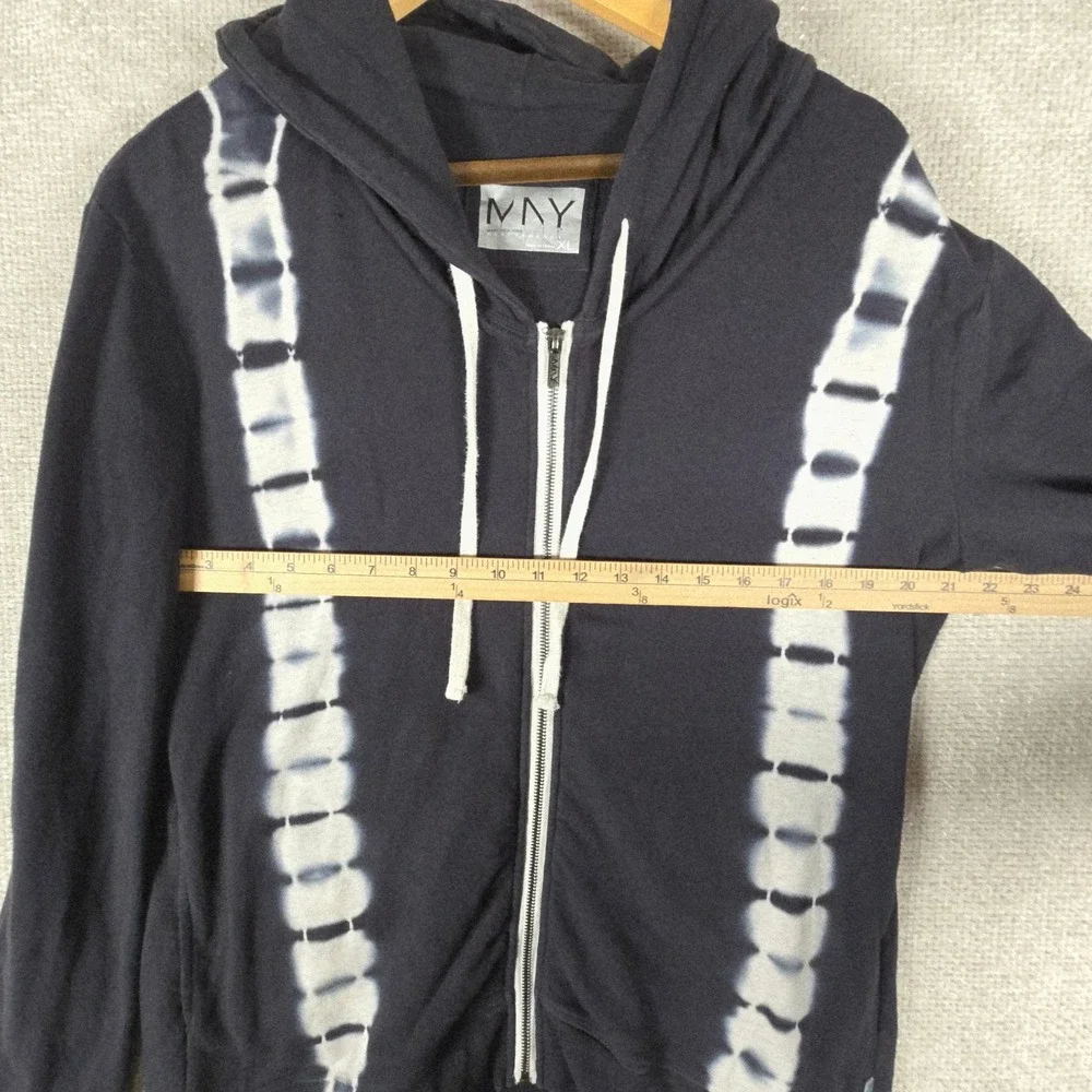 Marc New York Performance Womens XL Black Tie Dye Zip Up Hoodie Sweatshirt - Picture 4 of 7